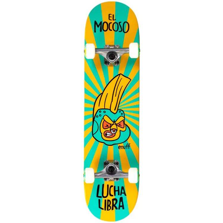 Enuff Lucha Libre Complete Skateboard - Yellow/Blue 7.75''