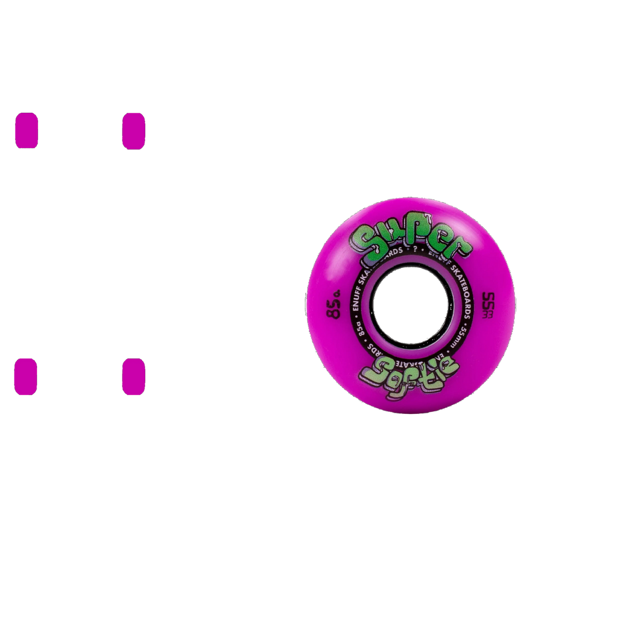 Enuff Super Softies Skateboard Wheels - Purple 55mm