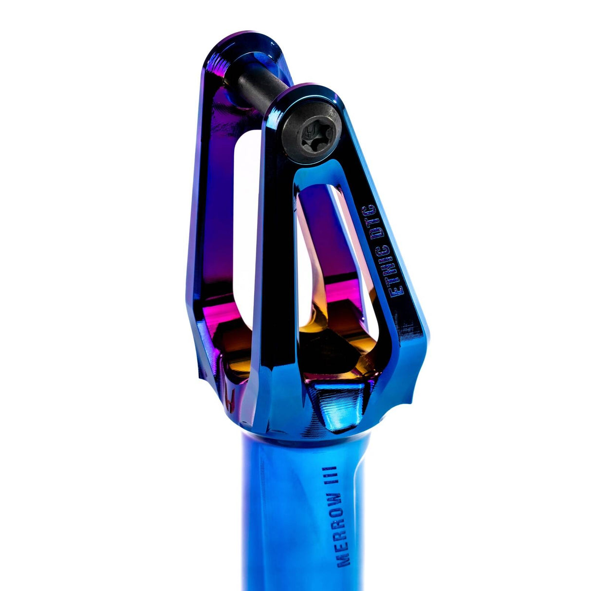 Ethic Merrow V3 IHC Scooter Forks - Blue Chrome
