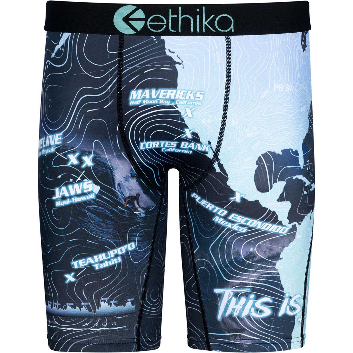 Ethika Big Wave Boxer Briefs - Black/Blue