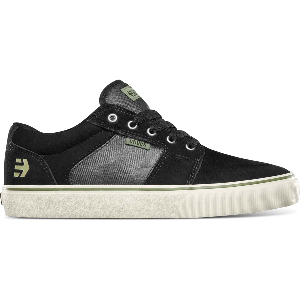 Etnies Barge LS Skate Shoes - Black/White/Silver