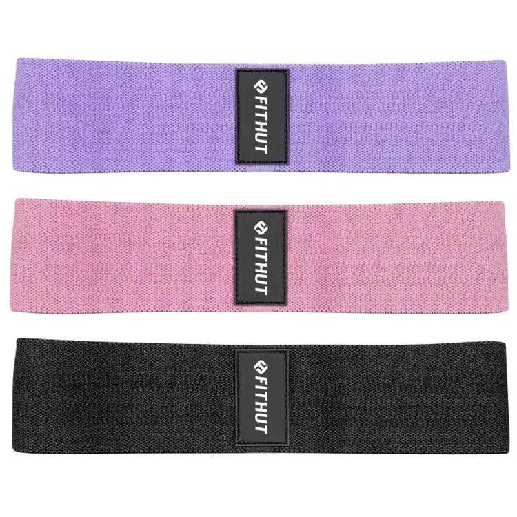 FitHut Mini Fabric Resistant Band Set with Carry Bag - Pink/Black