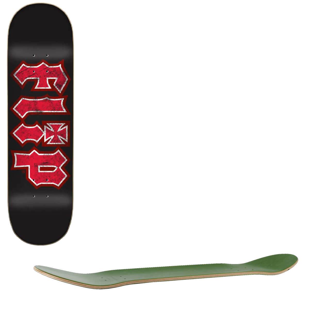 Flip HKD Thrashed Skateboard Deck - Black 8.25''