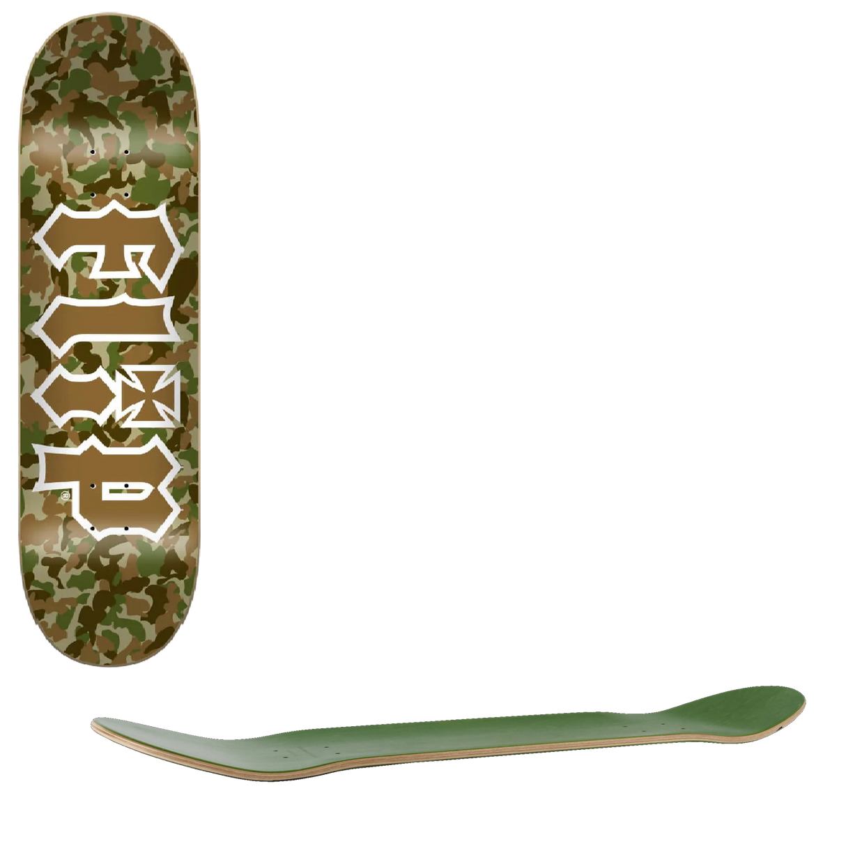 Flip Team Combat Skateboard Deck - Brown 8''