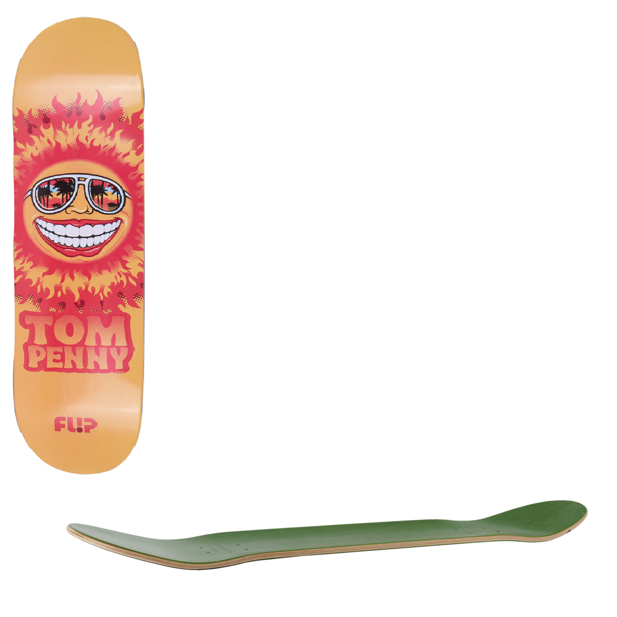 Flip Penny Sun Skateboard Deck - Yellow 8"