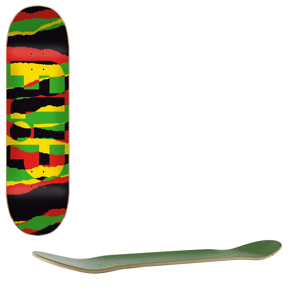 Flip Torn Skateboard Deck - Rasta 8.25"