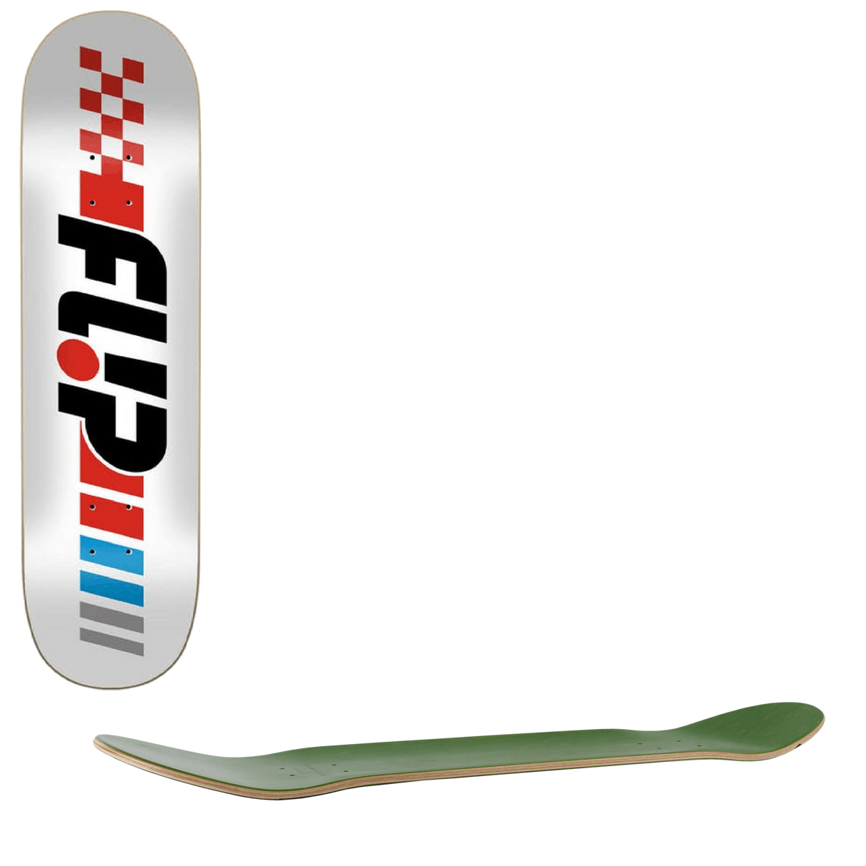 Flip Race Skateboard Deck - White 8.13''