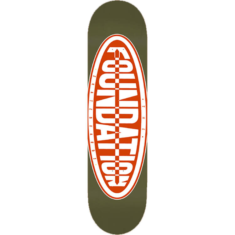 Foundation Oval Skateboard Deck - Olive 8.5"