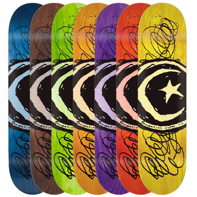 Foundation Star & Moon Scribble Skateboard Deck - 8.38"