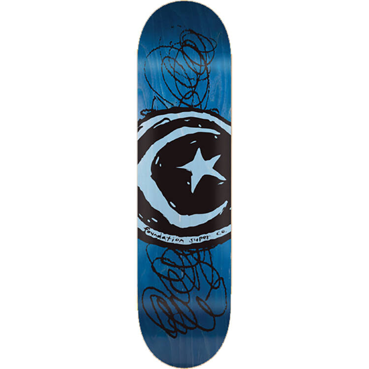 Foundation Star & Moon Scribble Skateboard Deck - 7.75"