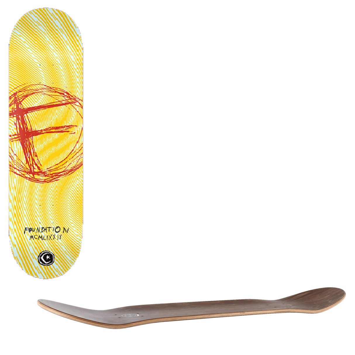 Foundation Swank F Skateboard Deck - Yellow 8.5"