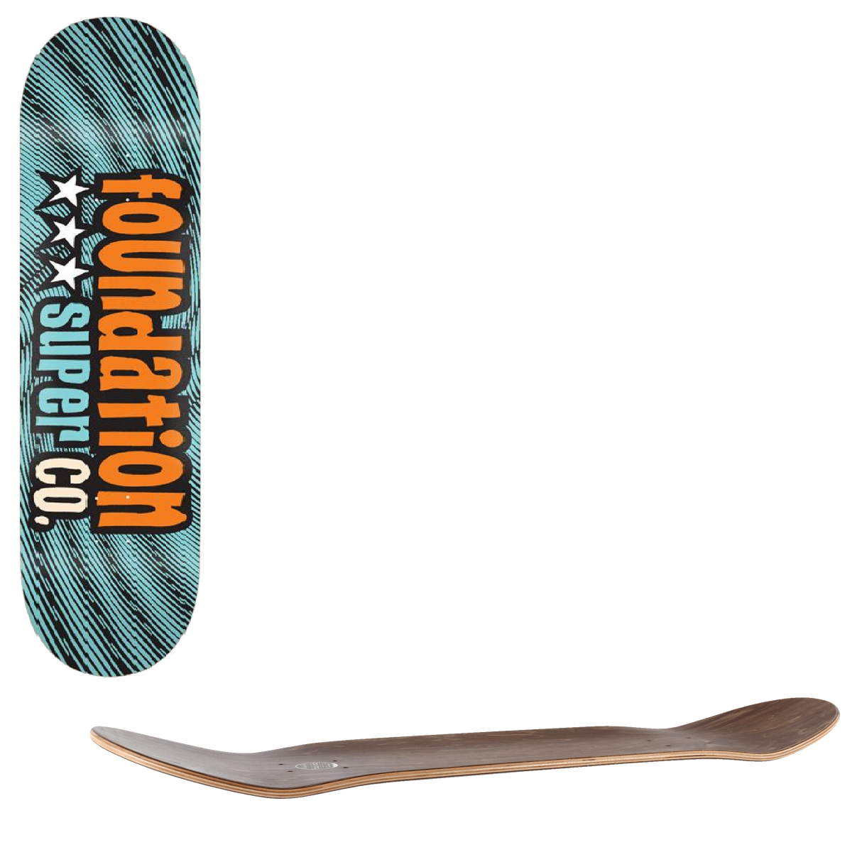 Foundation 3 Star Skateboard Deck - Orange 7.8"