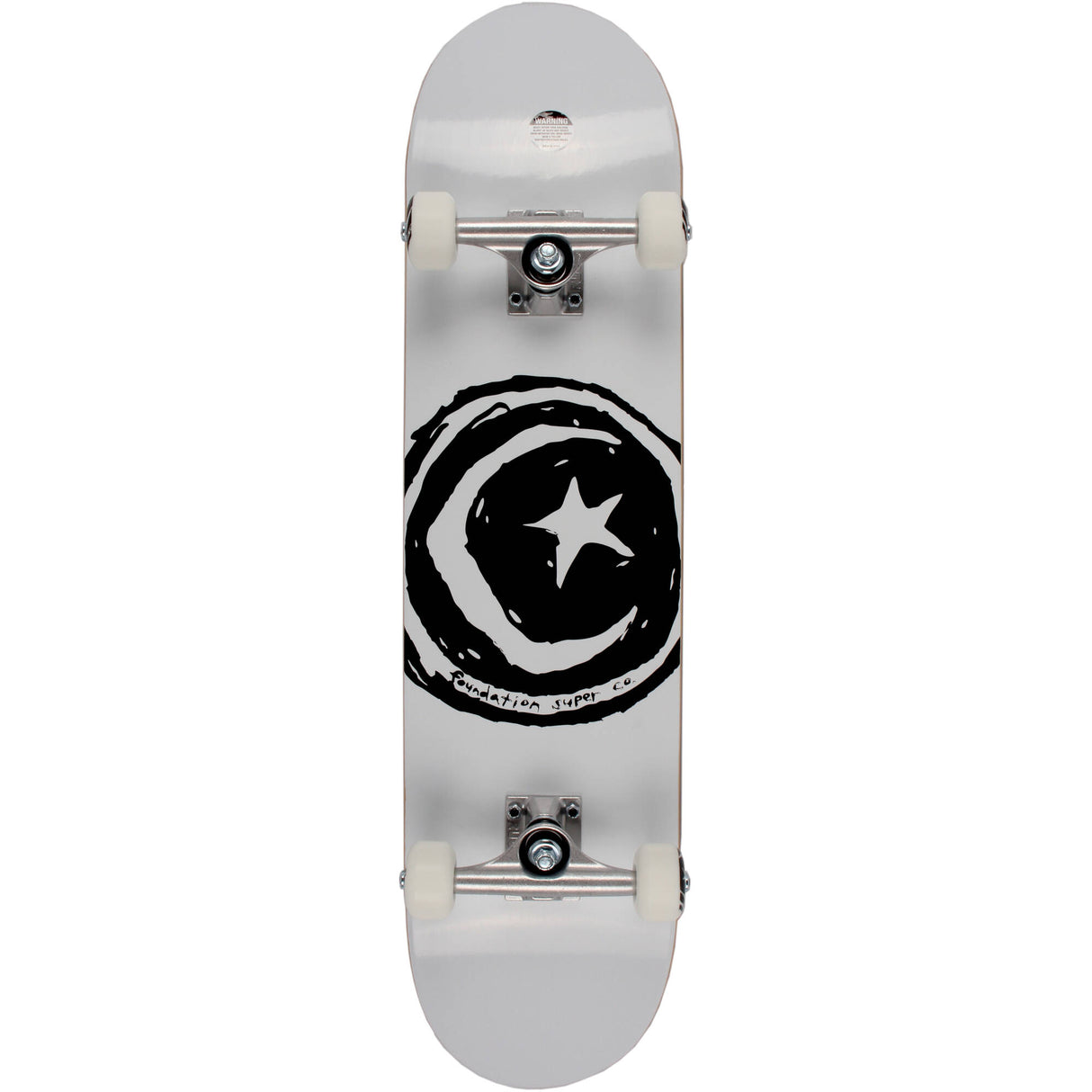 Foundation Star & Moon Complete Skateboard - White 7.75''