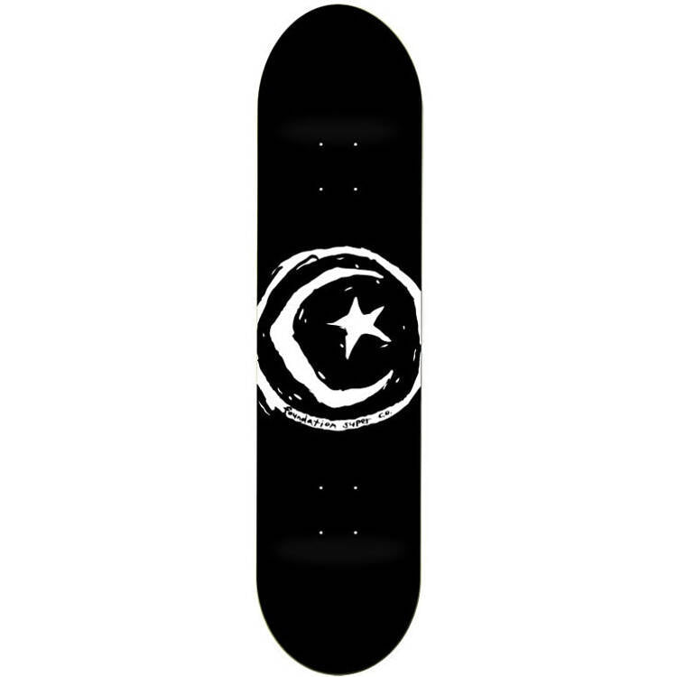 Foundation Star & Moon Skateboard Deck - Black 8''