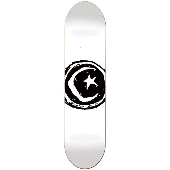 Foundation Star & Moon Skateboard Deck - White 8.25`