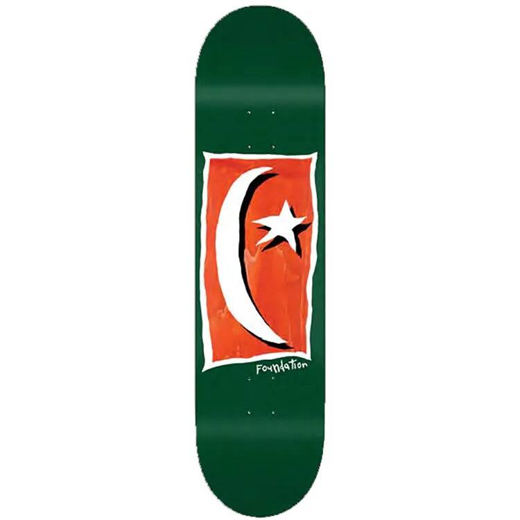 Foundation Star & Moon Square V2 Skateboard Deck - Green 8.13''