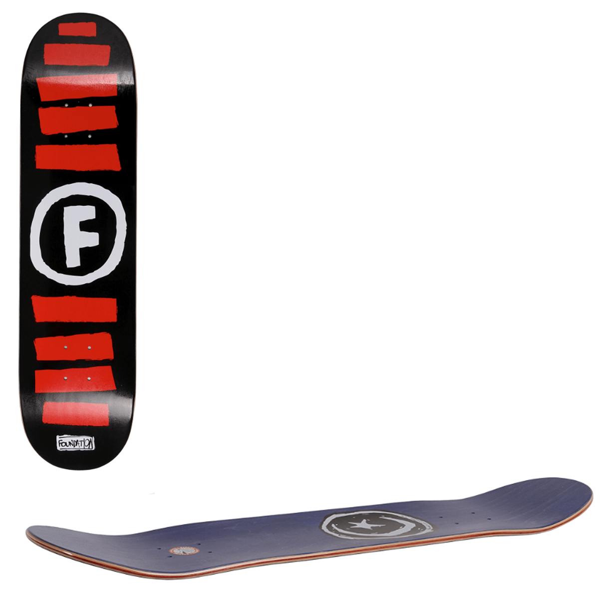 Foundation Doodle Stripe Skateboard Deck - Black 8''