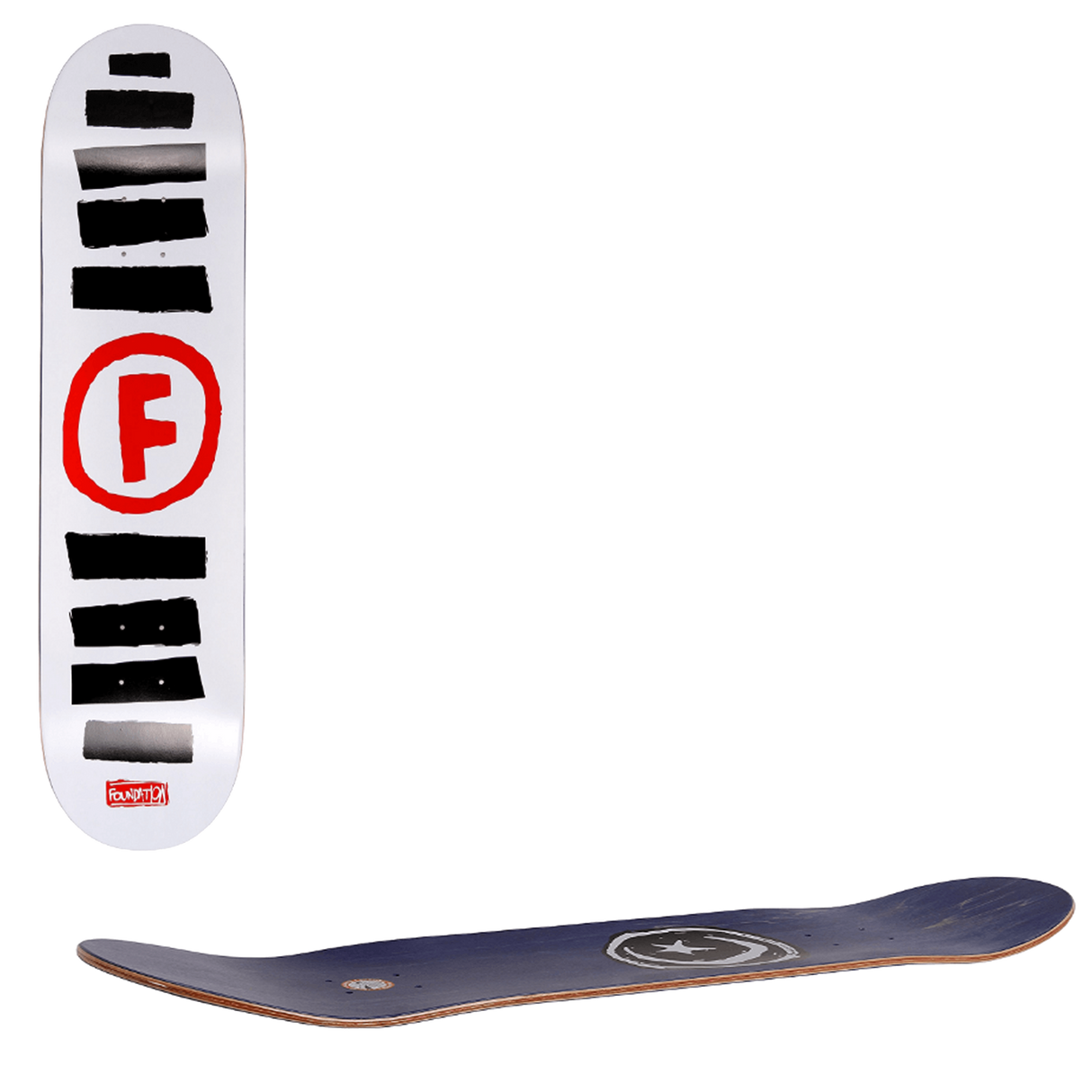Foundation Doodle Stripe Skateboard Deck - White 8.5''