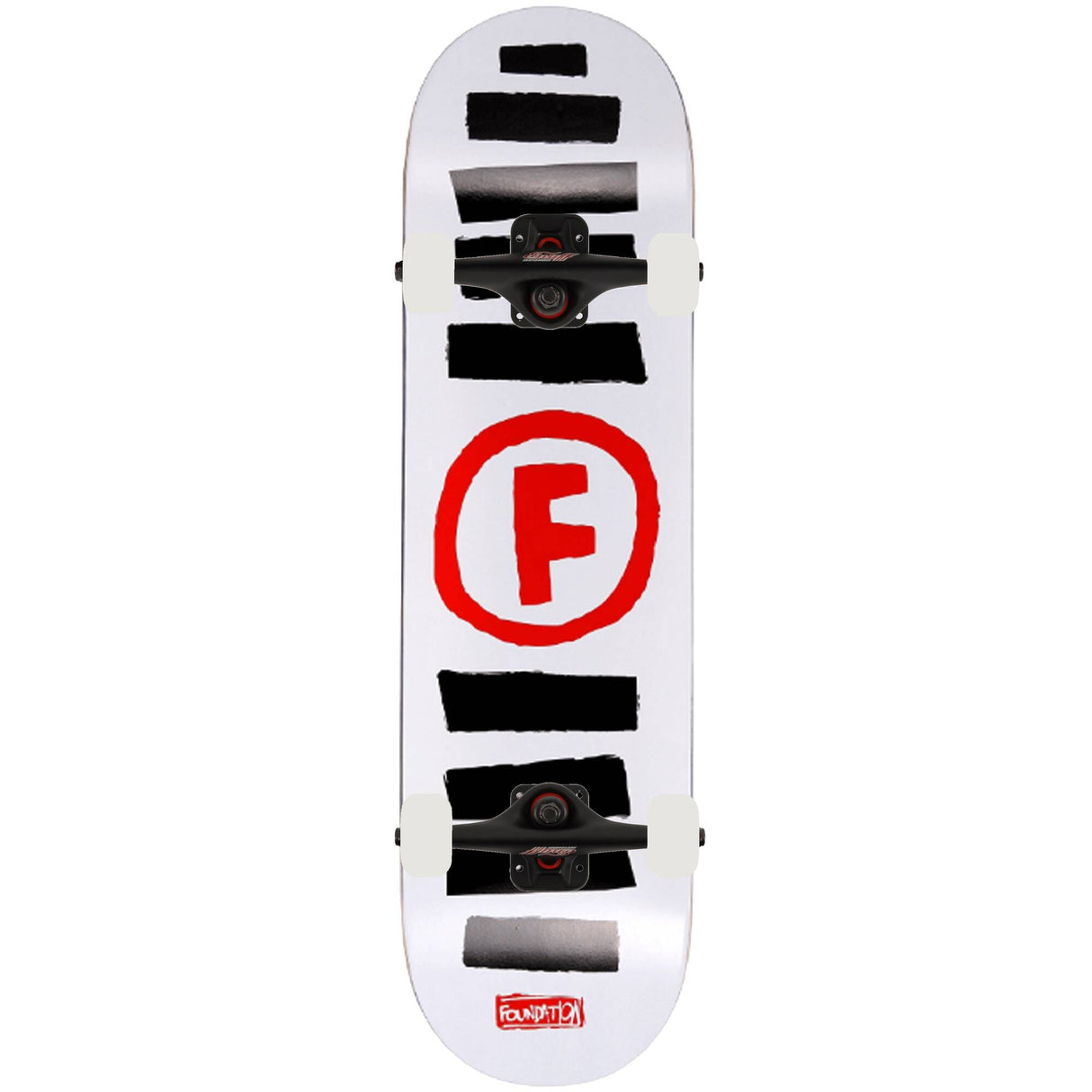 Foundation Doodle Stripe Custom Skateboard - White 8.5''