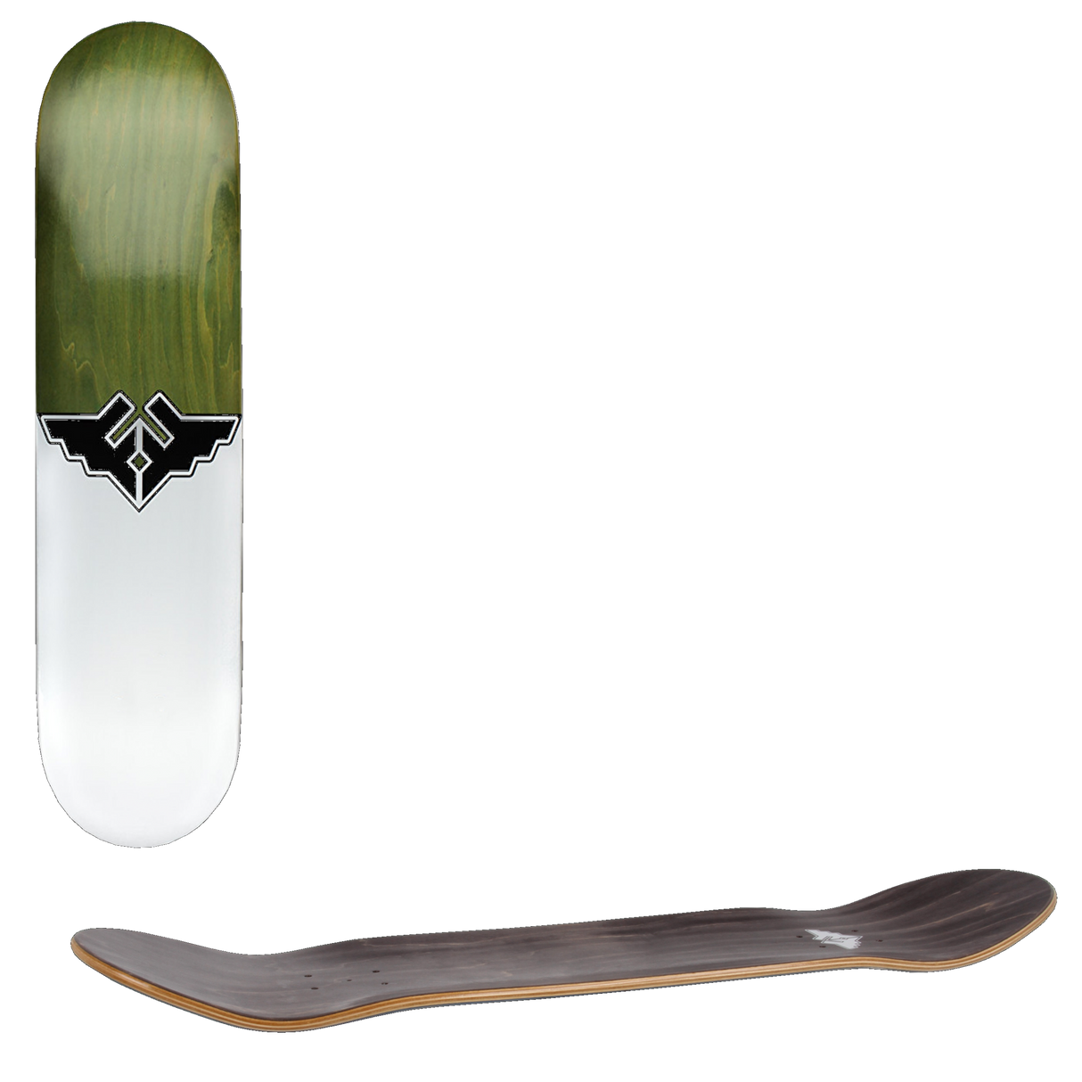 Fracture Wings V1 Skateboard Deck - Green 8"