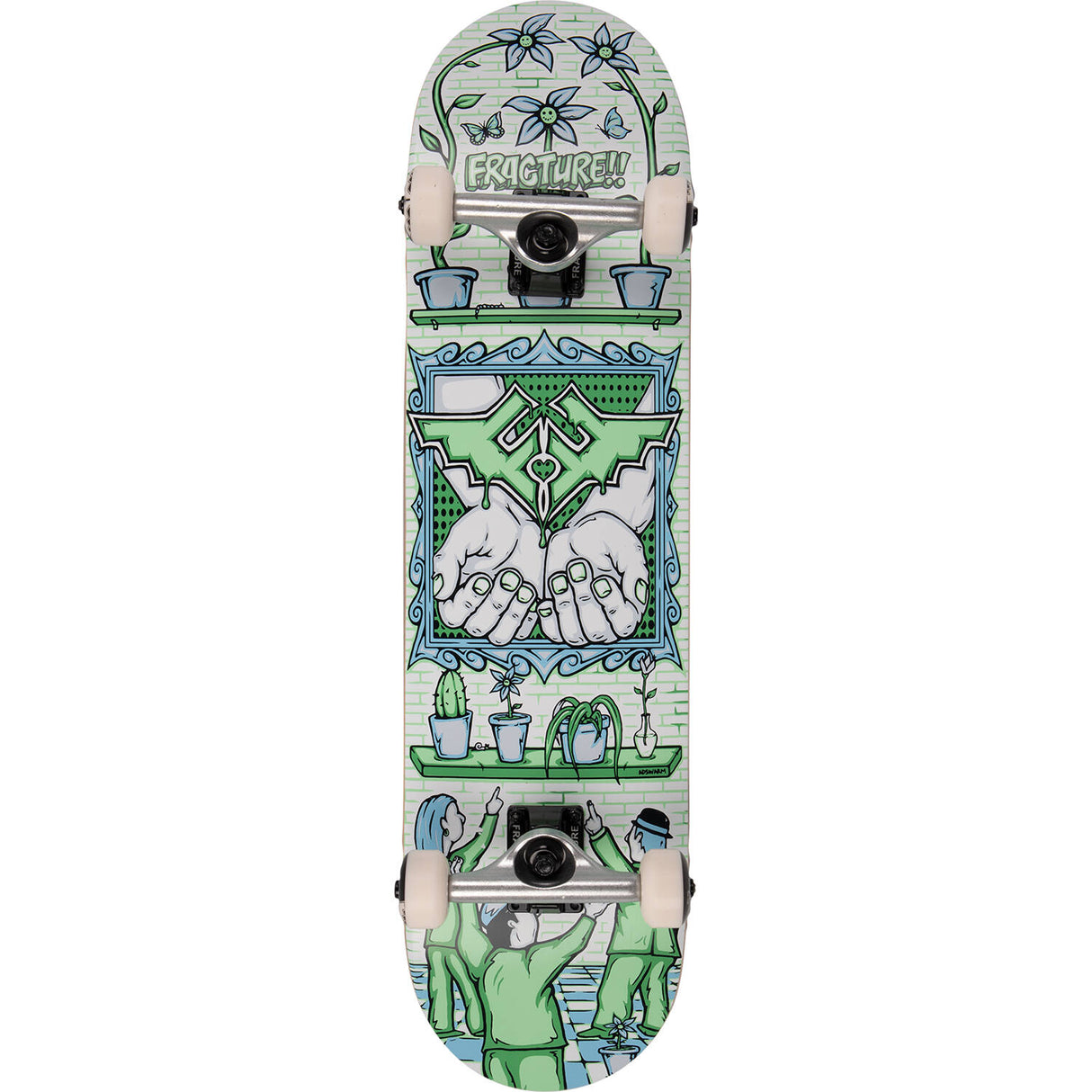 Fracture Adswarm Complete Skateboard - Green/Blue 8''