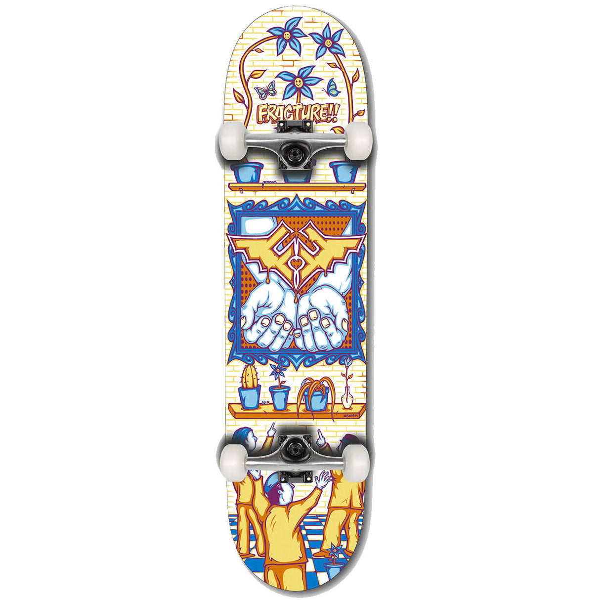Fracture Adswarm Complete Skateboard - Yellow/Blue 7.75''