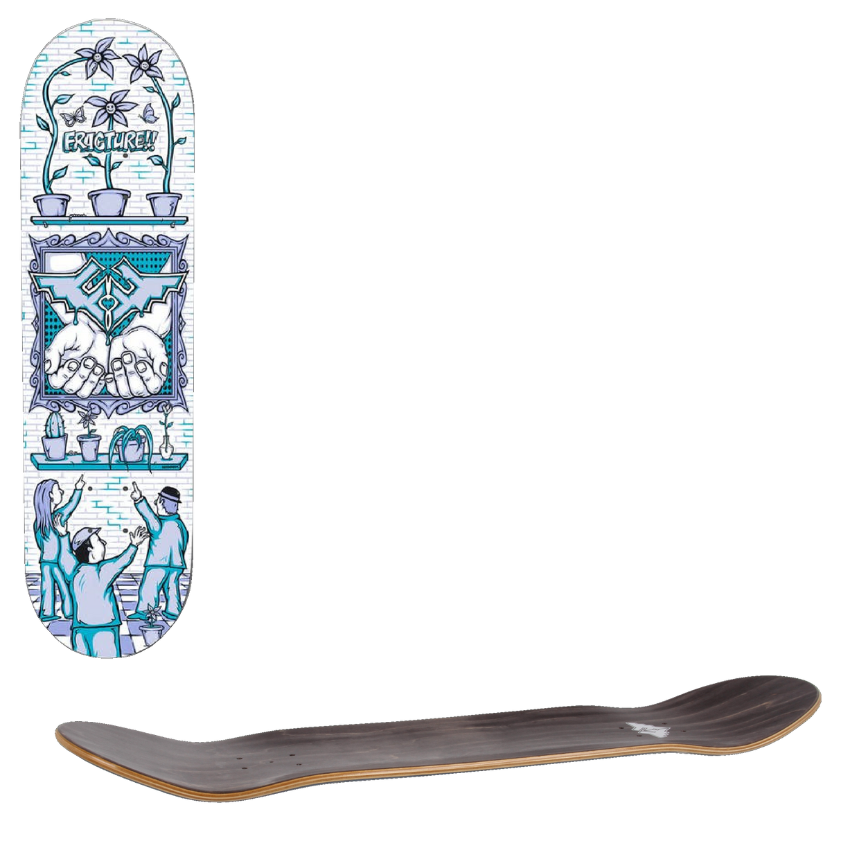 Fracture Adswarm Skateboard Deck - Blue/Purple 8.25''