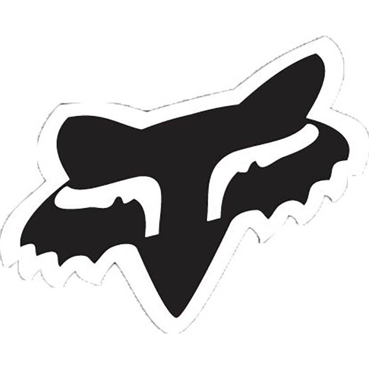 Fox Head Sticker - Black 4"