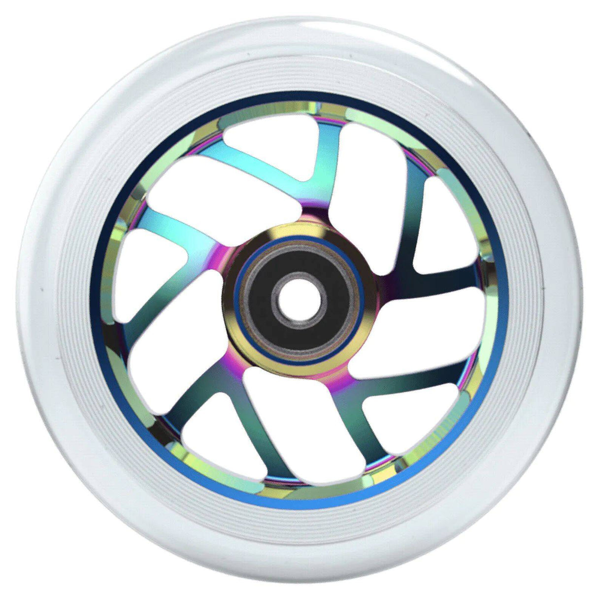 Fuzion Flight 110mm Scooter Wheels - Neochrome/Clear (Pair)