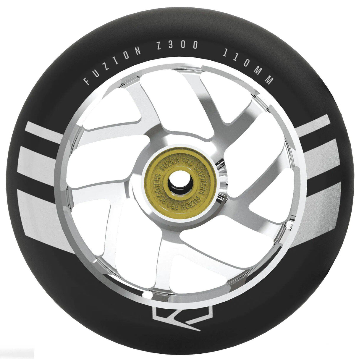 Fuzion Flight 110mm Scooter Wheels - Silver/Black (Pair)
