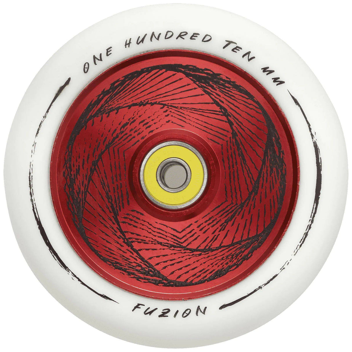 Fuzion Marker Hollowcore 110mm Scooter Wheels - Red/White (Pair)