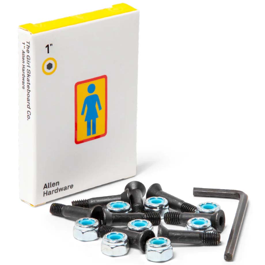 Girl Long Neck Allen Skateboard Truck Bolts - Black