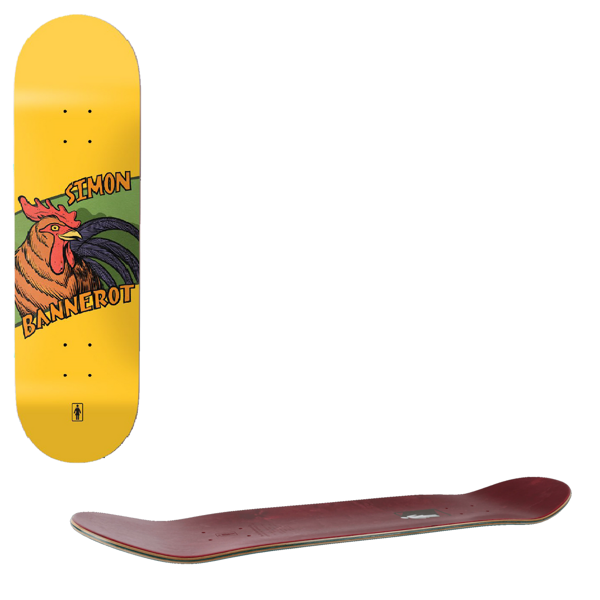 Girl Bannerot Rooster One Off Skateboard Deck - 8.25"