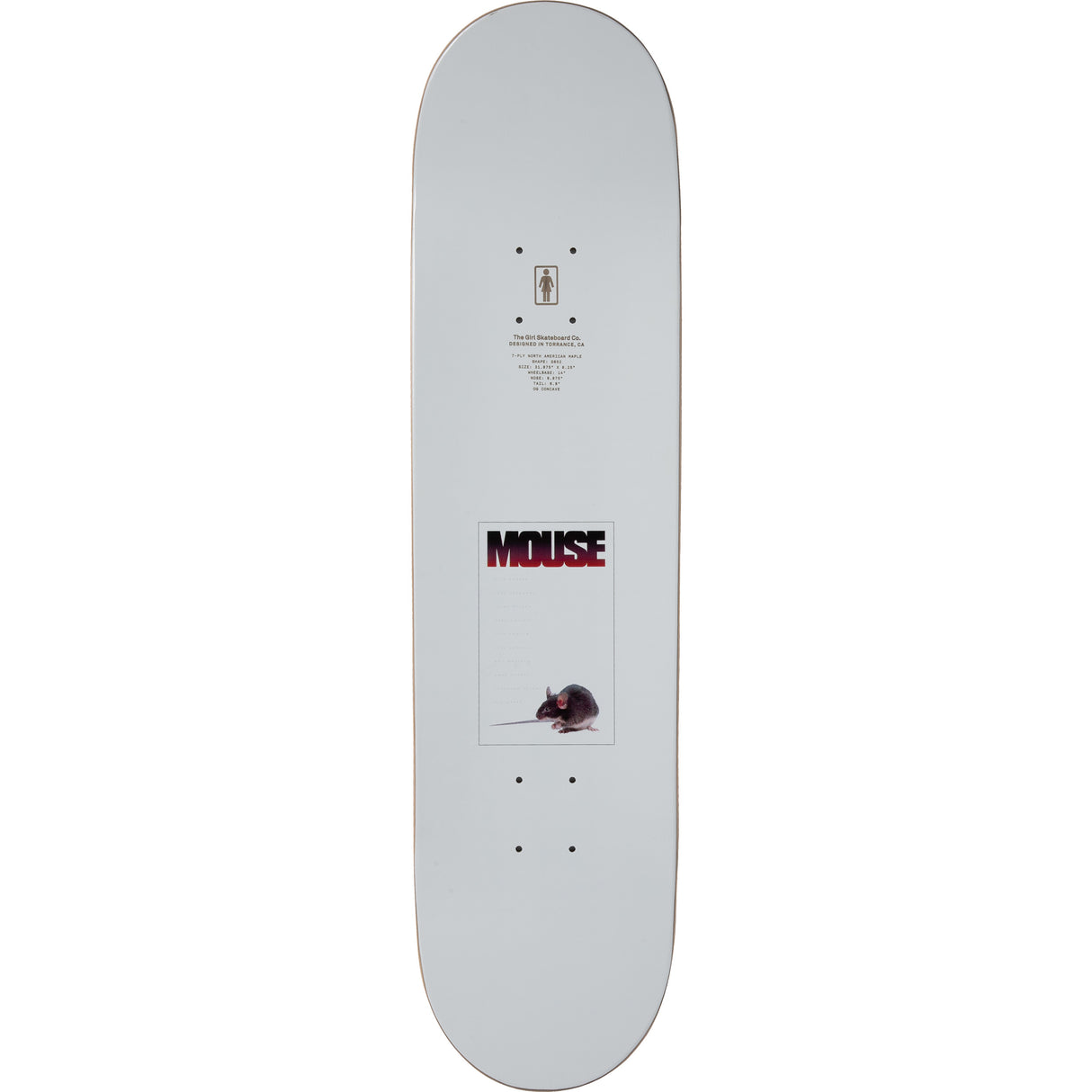 Girl Mouse Skateboard Deck - Howard 8.5"