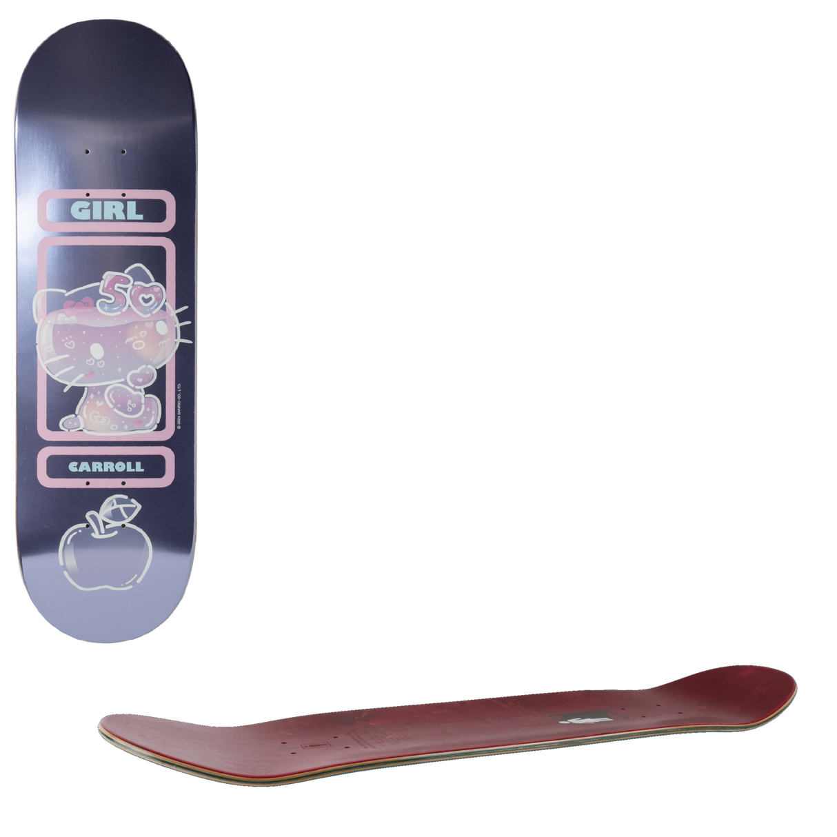 Girl x Hello Kitty 50th Anniversary Skateboard Deck - Carroll 8.375"