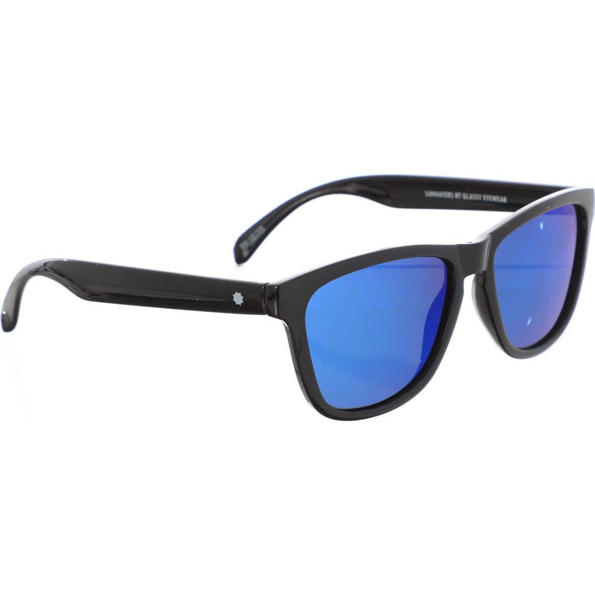 Glassy Deric Polarised Sunglasses - Black/Blue Mirror