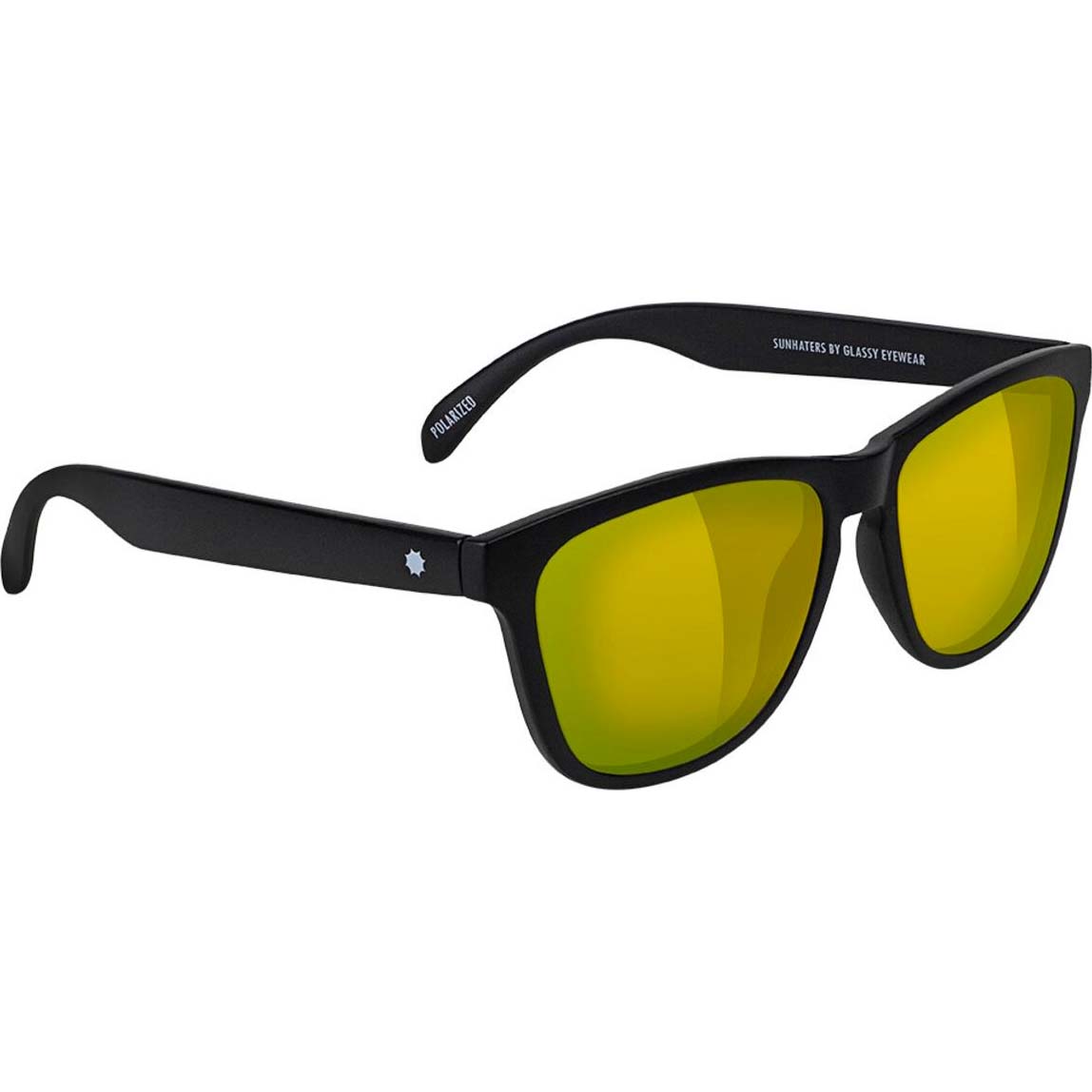 Glassy Deric Polarised Sunglasses - Matte Black/Gold Mirror