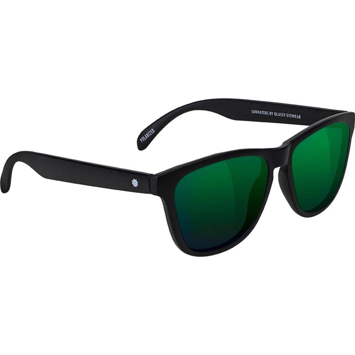 Glassy Deric Polarised Sunglasses - Matte Black/Green Mirror