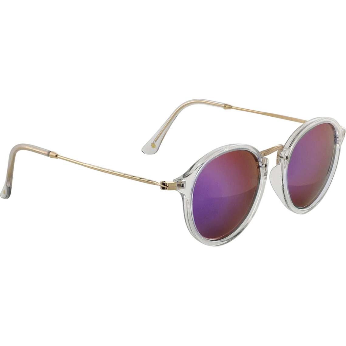 Glassy Klein Sunglasses - Clear/Pink Mirror