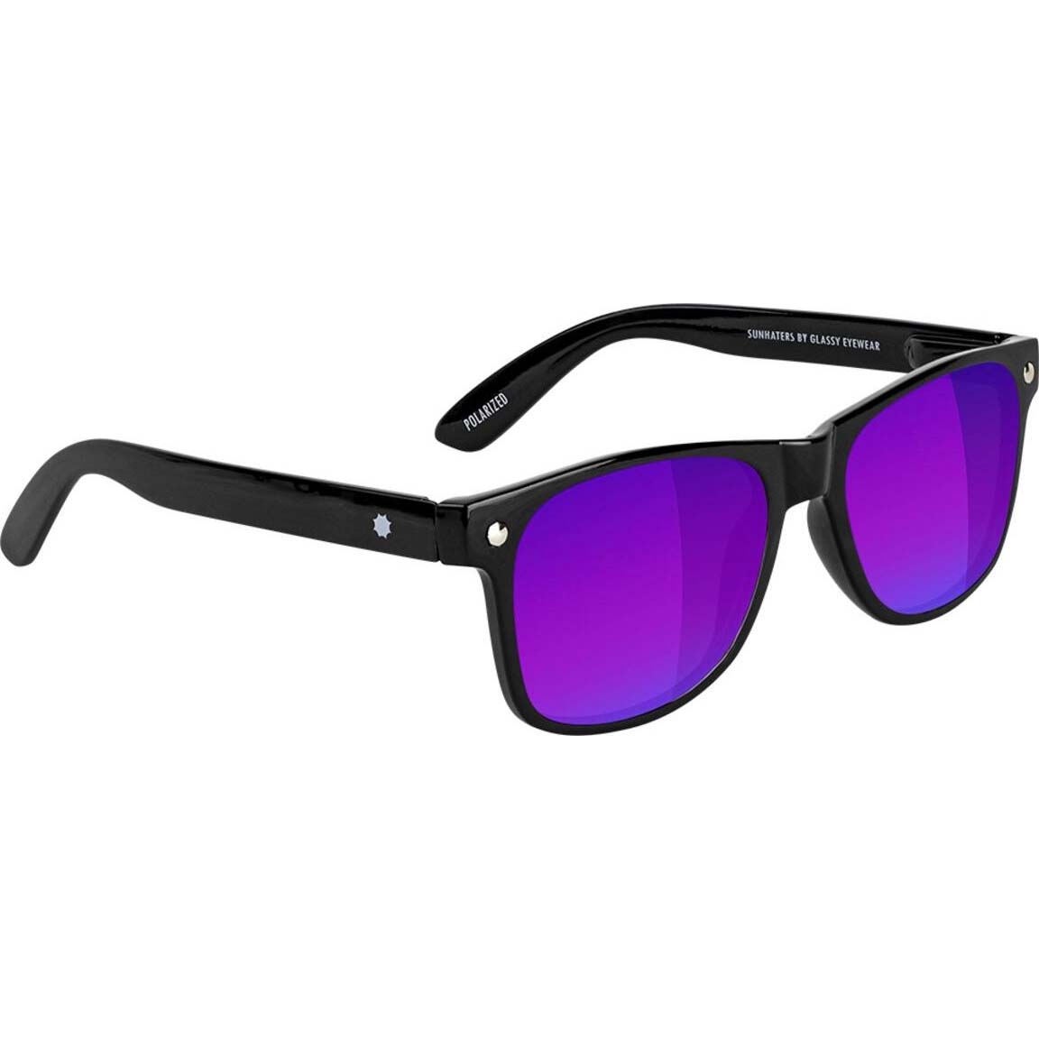 Glassy Leonard Polarised Sunglasses - Black/Blue Mirror
