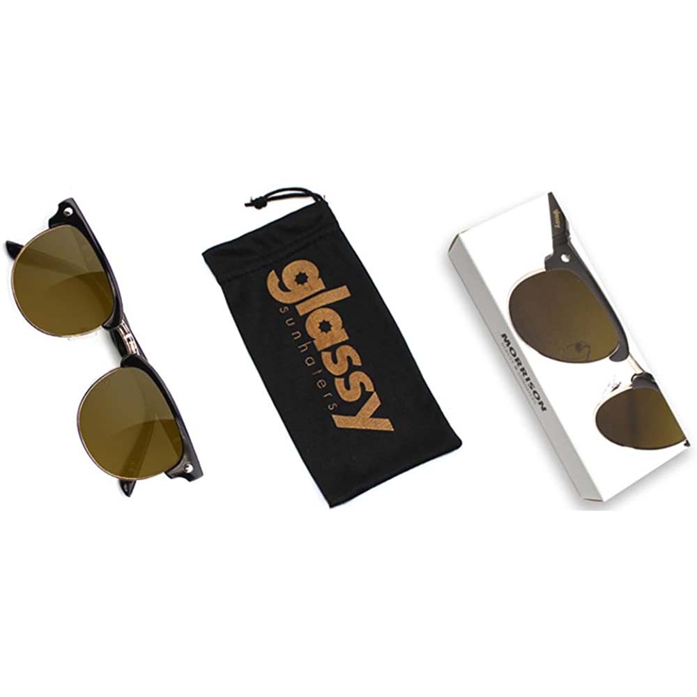 Glassy Morrison Polarised Sunglasses - Black/Brown Lens