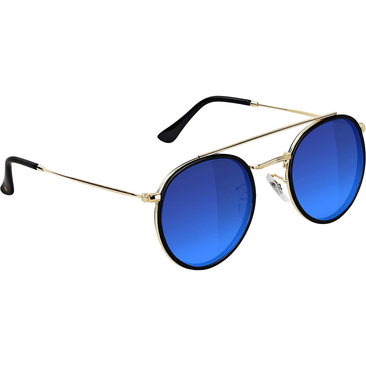 Glassy Parker Sunglasses - Black/Gold/Blue Mirror