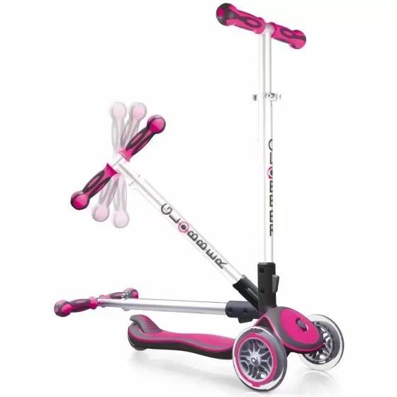 Globber Elite Lights Complete Scooter - Deep Pink
