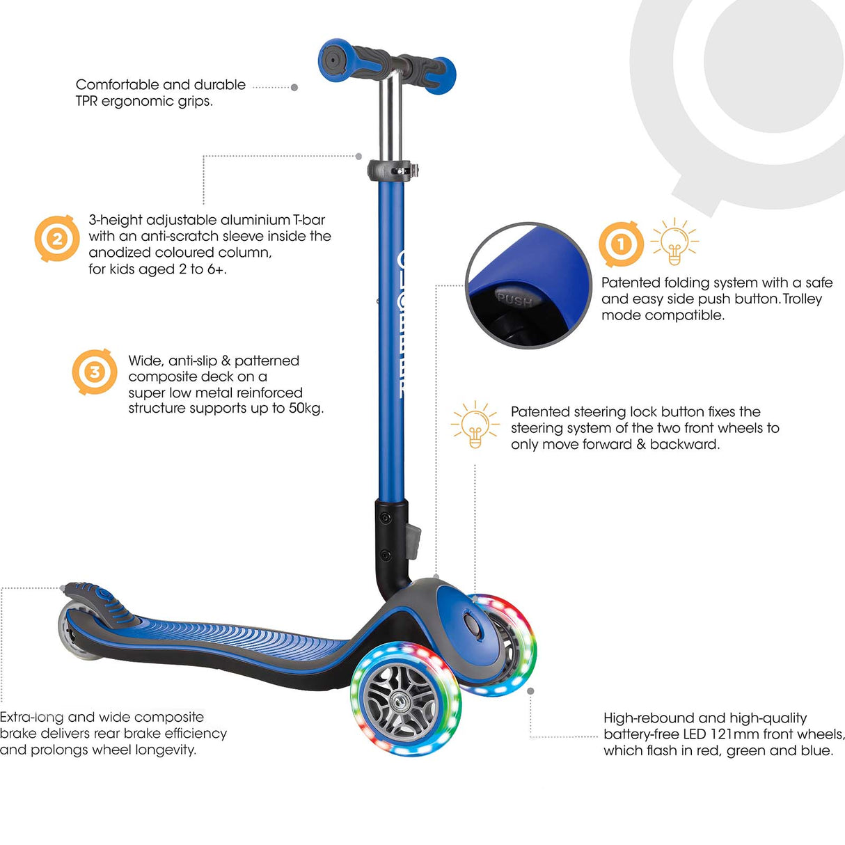 Globber Elite Deluxe Lights Light-Up Complete Scooter - Lime