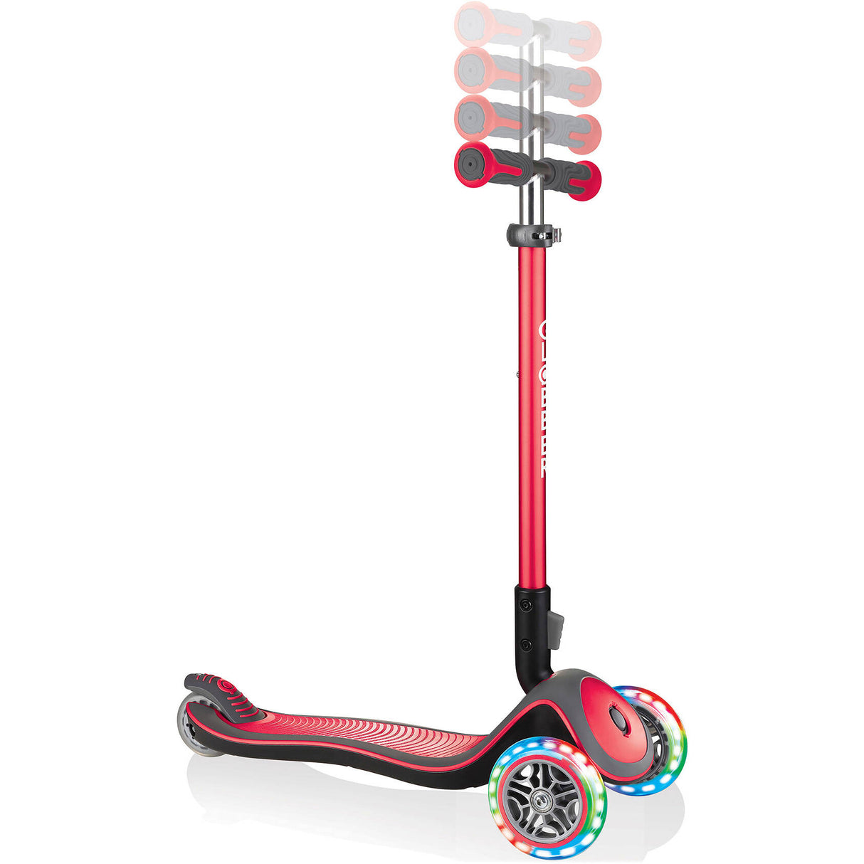 Globber Elite Deluxe Lights Light-Up Complete Scooter - Red