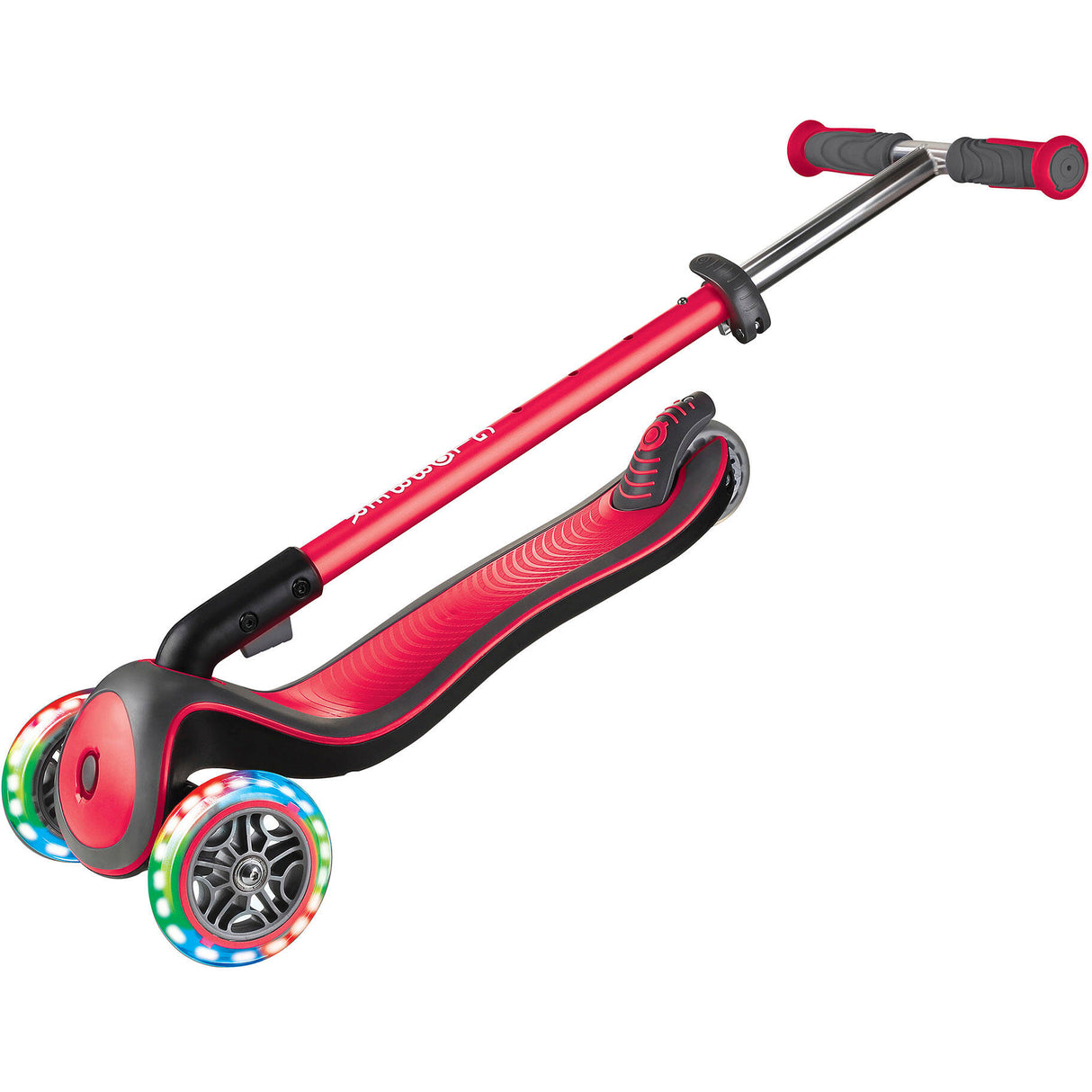 Globber Elite Deluxe Lights Light-Up Complete Scooter - Red