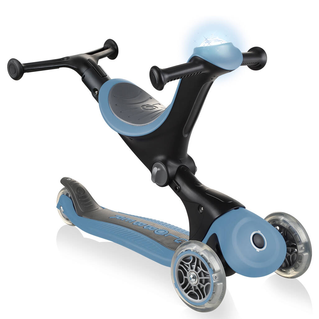 Globber GO UP Deluxe Play Lights Scooter - Ash Blue
