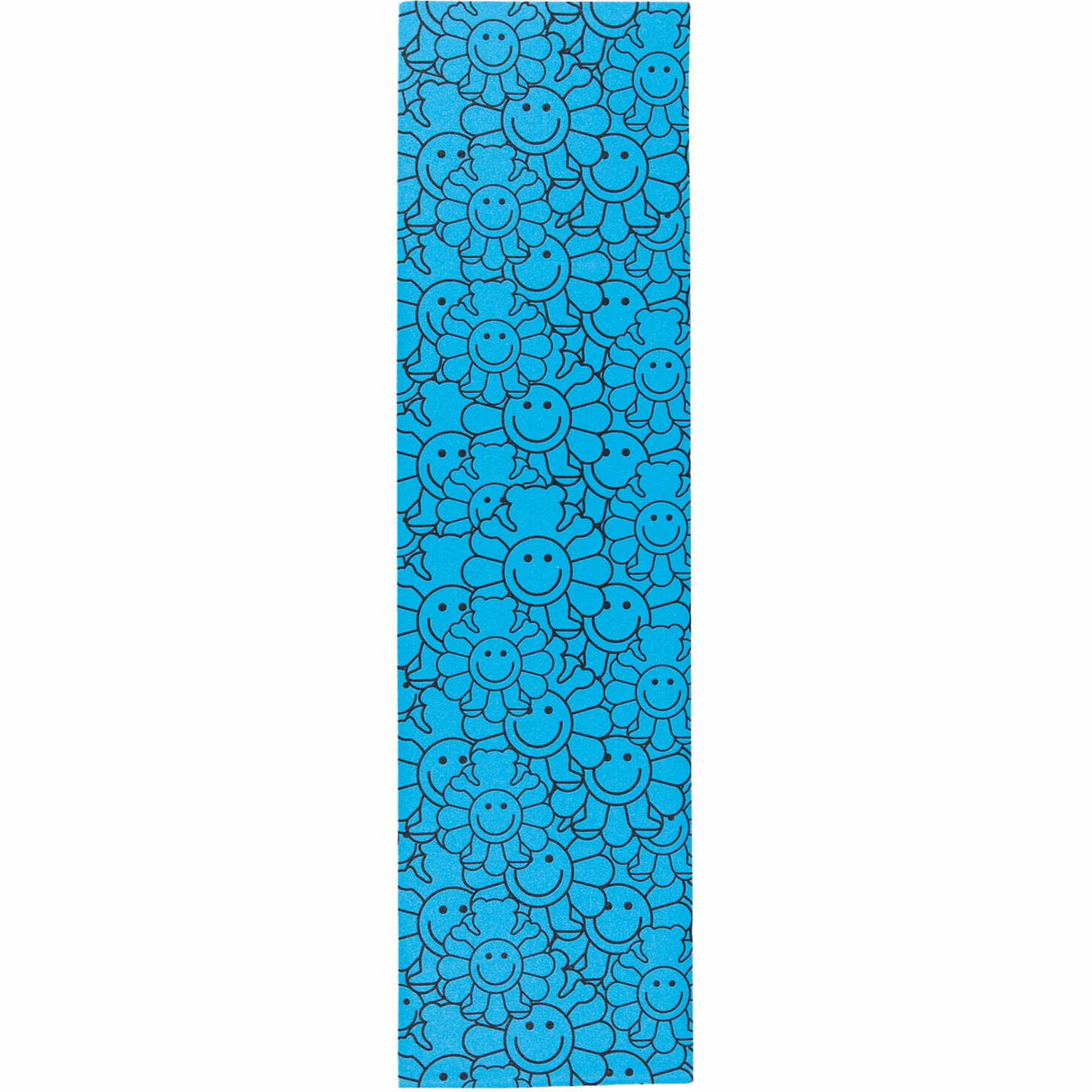 Grizzly Smiling Flower Bear Skateboard Grip Tape - Blue