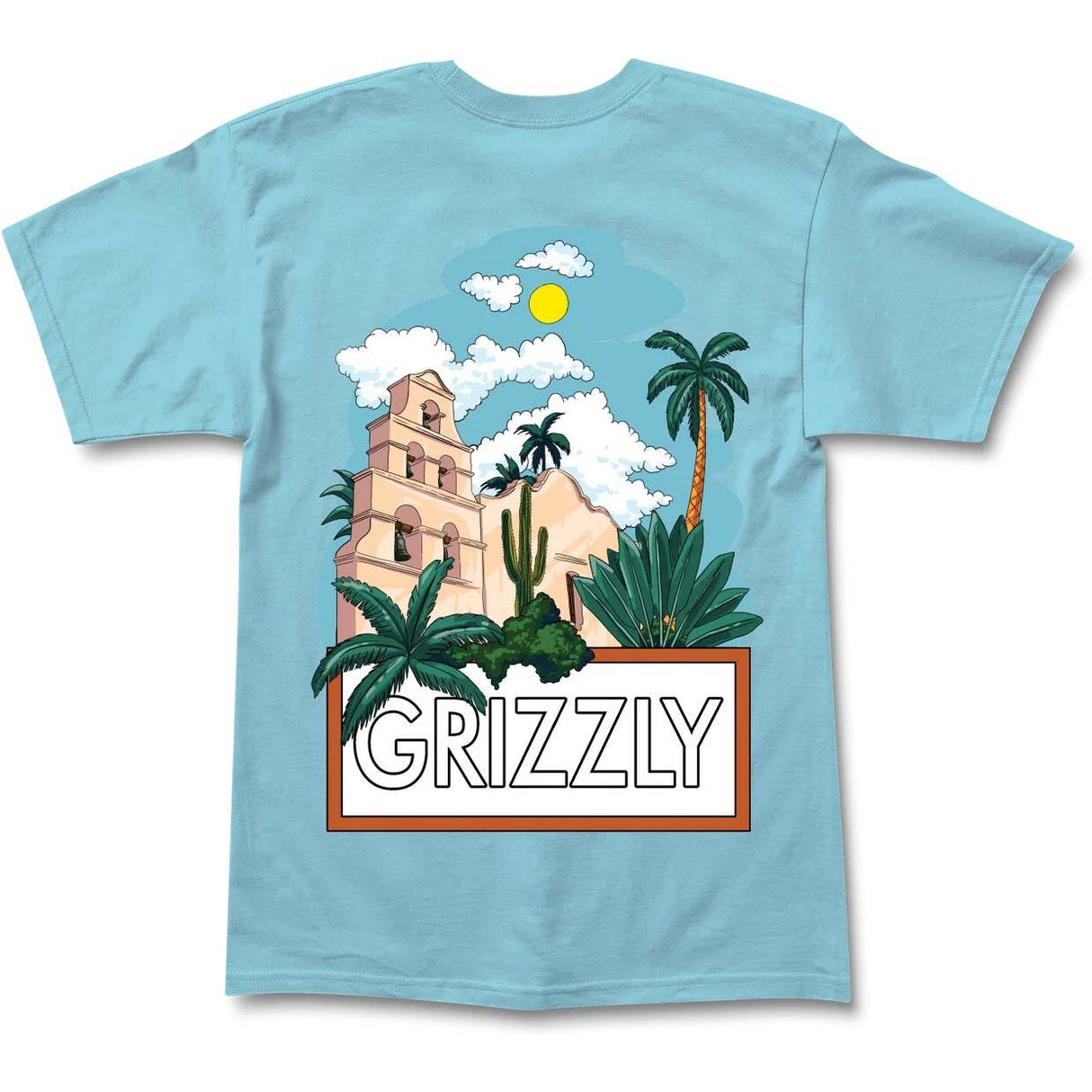 Grizzly Cabana T Shirt - Sky Blue