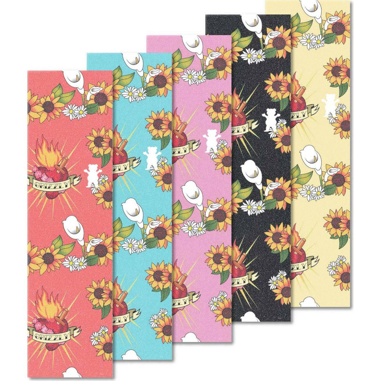 Grizzly Por Vida Skateboard Grip Tape - Assorted 9"